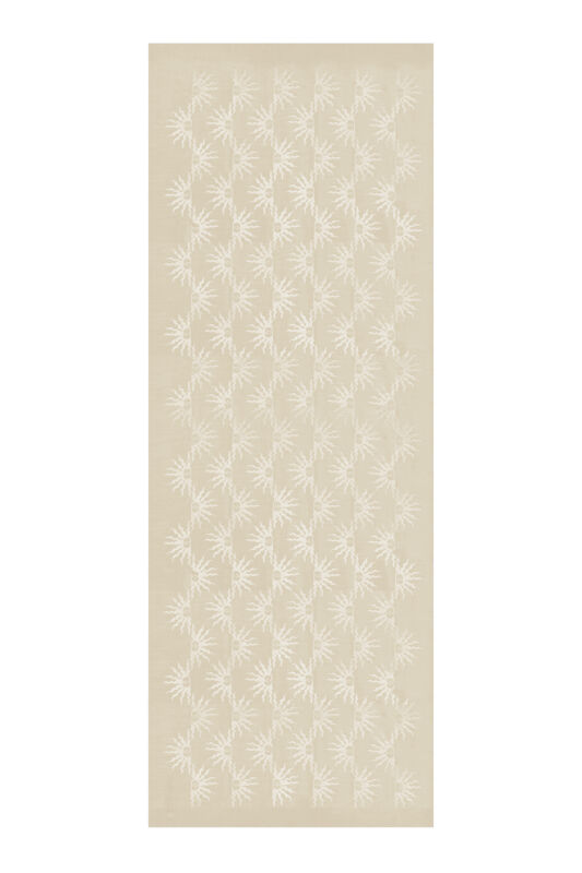 Güneş Doğarken Bej Shiny Jakar Şal 70x200 - 3