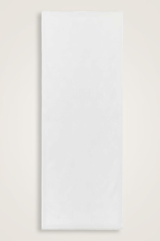 Güneş Doğarken Beyaz Pamuk İpek Şal 80x200 - 2