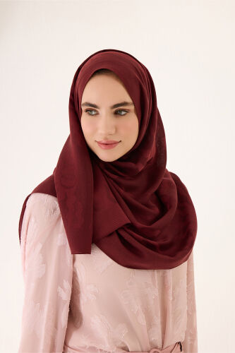 Güneş Doğarken Bordo Ferah Tencel Şal 70x200 