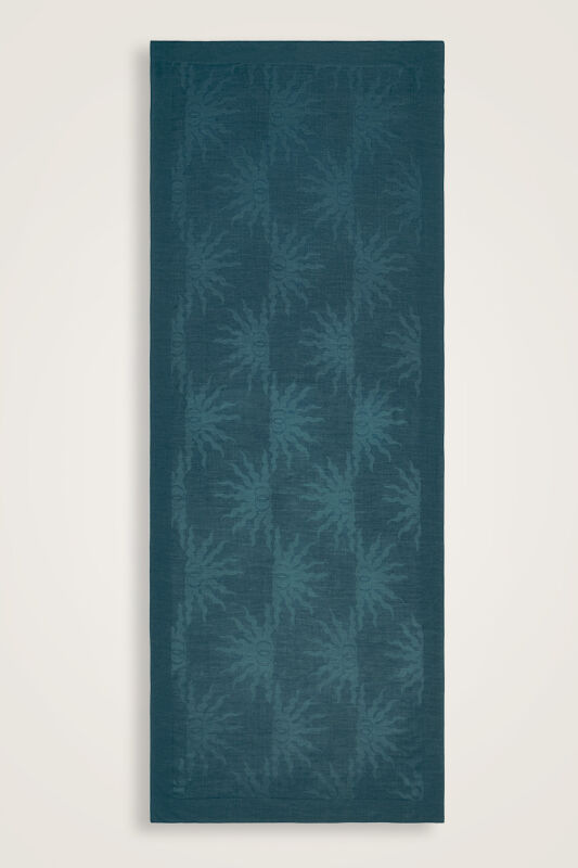 Güneş Doğarken Turkuaz Ferah Tencel Şal 70x200 - 2