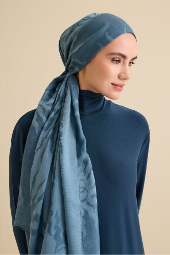 Güneş Doğarken Turkuaz Ferah Tencel Şal 70x200 - Imannoor