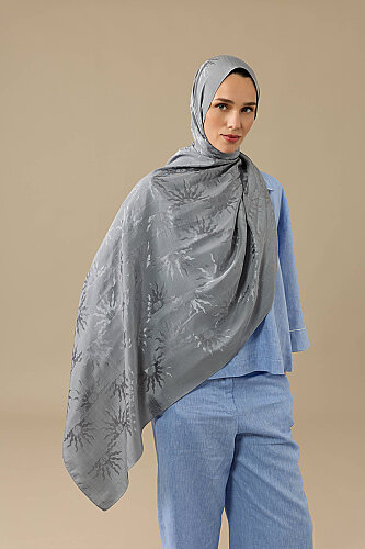 Güneş Doğarken Gri Shiny Jakar Şal 70x200 - Imannoor (1)