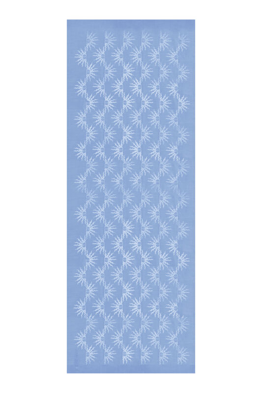 Güneş Doğarken Mavi Shiny Jakar Şal 70x200 - 1
