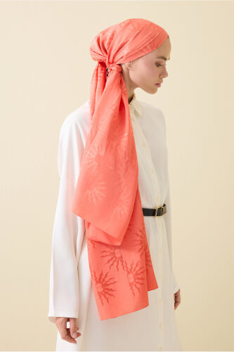 Güneş Doğarken Nar Çiçeği Shiny Jakar Şal 70x200 - Imannoor (3)