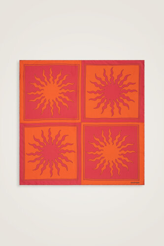 Sun Square Silk Scarf Pink 