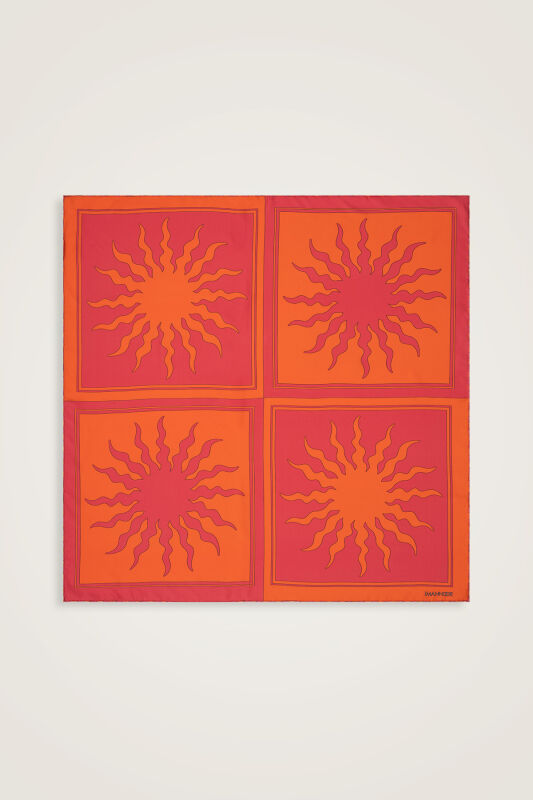 Sun Square Silk Scarf Pink - 1