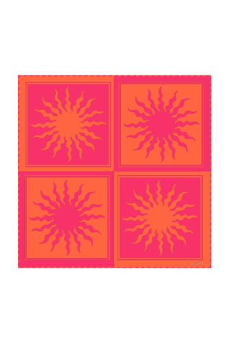Sun Square Silk Scarf Pink 