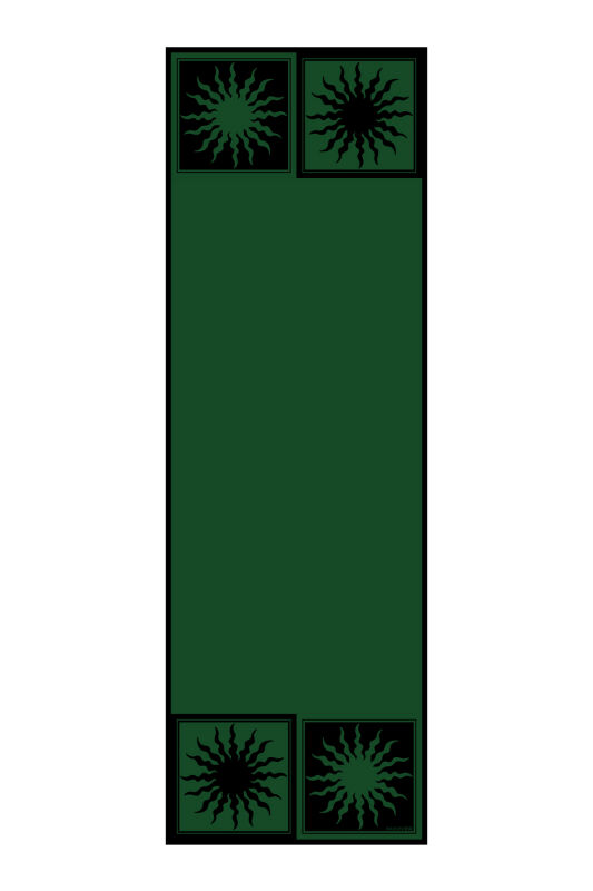 Güneş Kare Yeşil Krep İpek Kaftan Şalı 70x210 - 1