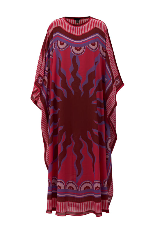 Güneş Noor Pembe İpek Kaftan - 4