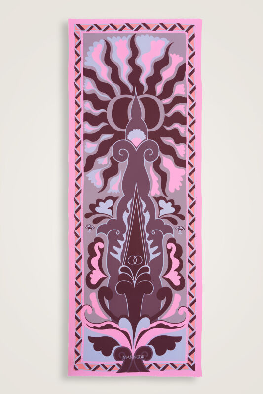 Güneş ve Mızrak Pembe Pamuk Şal 70x200 - 1