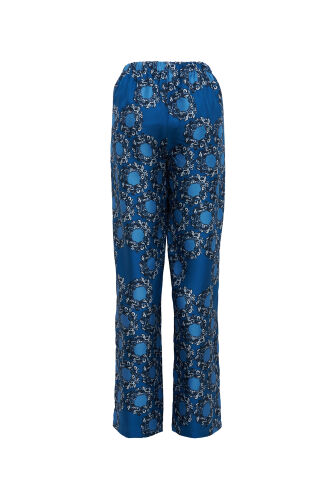 Halkalar Lacivert İpek Pijama Pantolon - 2