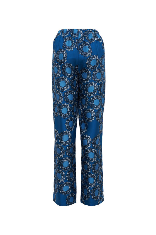 Halkalar Lacivert İpek Pijama Pantolon - 2