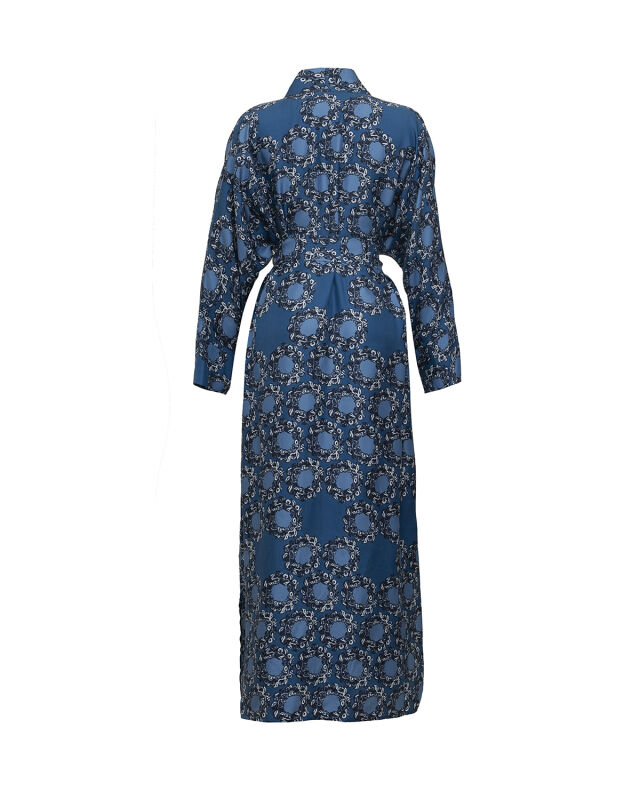 Halkalar Lacivert Tivil İpek Kimono - 4