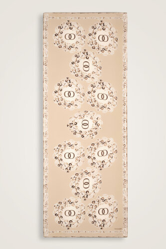 Halkalar Taş Krep İpek Şal 80x210 - 1