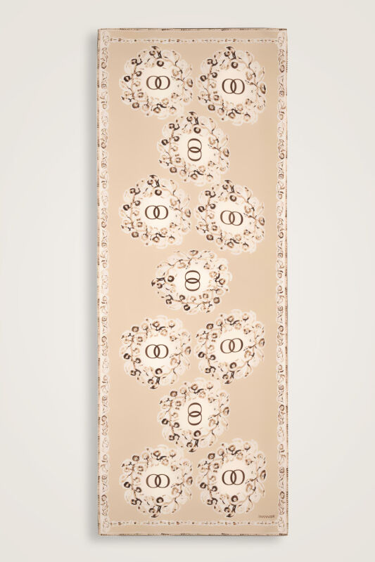 Halkalar Taş Krep İpek Şal 80x210 - 1