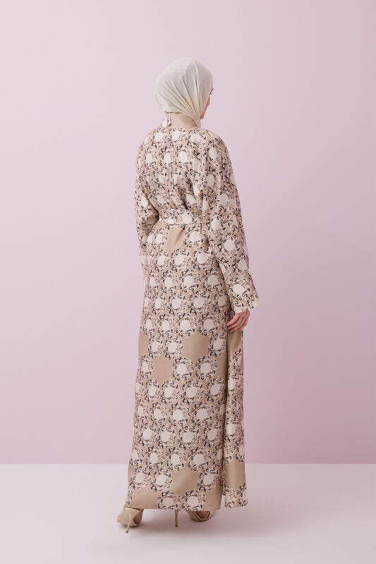 Halkalar Taş Tivil İpek Kimono - 6