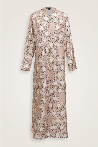 Halkalar Taş Tivil İpek Kimono - 2