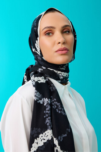 Halo Flush Viscose Shawl Black - 4