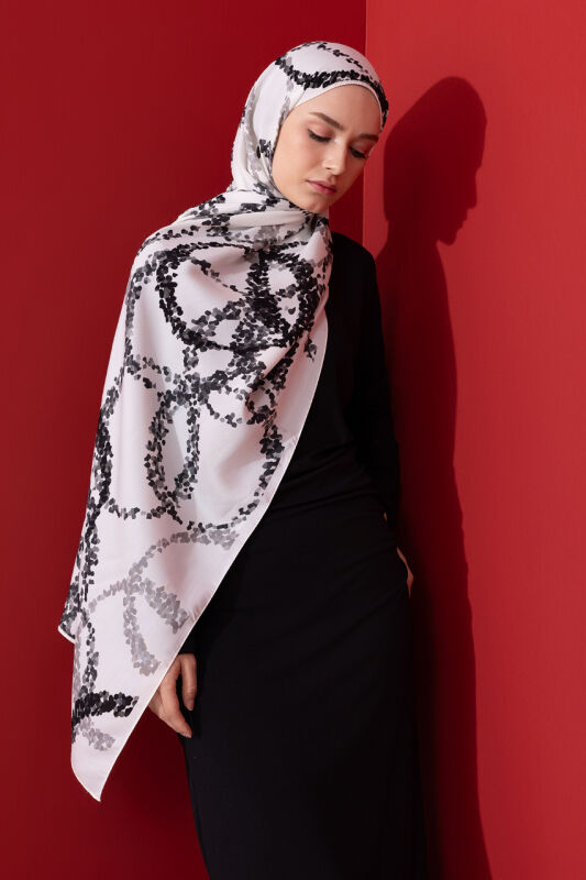 Halo Flush Viscose Shawl White - 1