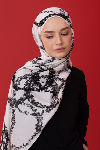 Halo Flush Viscose Shawl White - 3