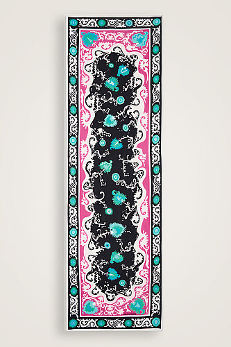 Hayat Black-Pink Viscose Flush Shawl - Imannoor (1)