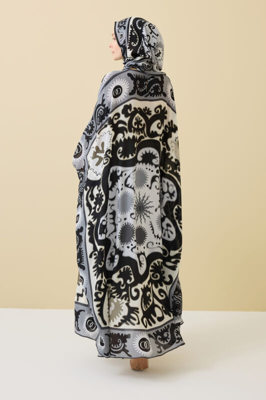 Hayat Black Silk Kaftan - 6