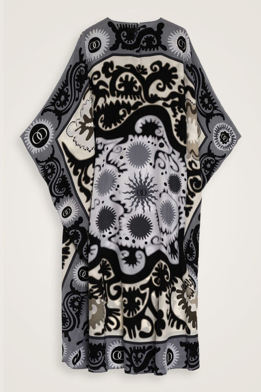 Hayat Black Silk Kaftan - 4