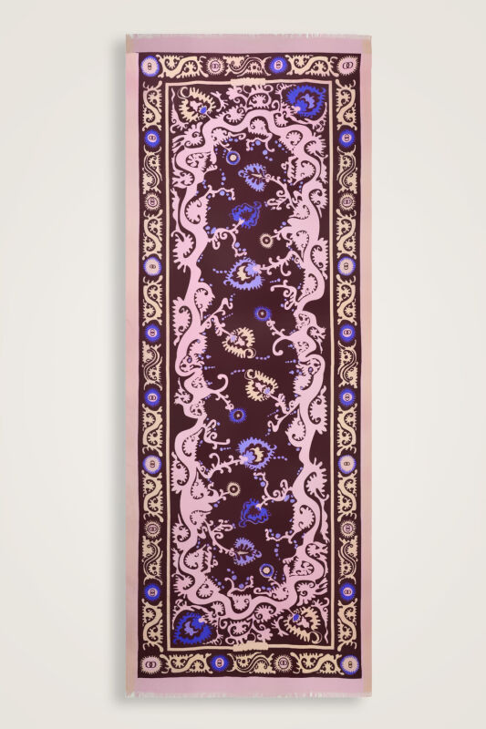 Hayat Bordo İpek Vual Şal 70x200 - 2