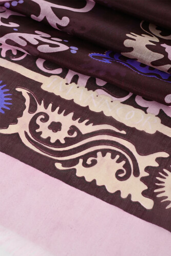 Hayat Burgundy Silk Voile Shawl - Imannoor (4)