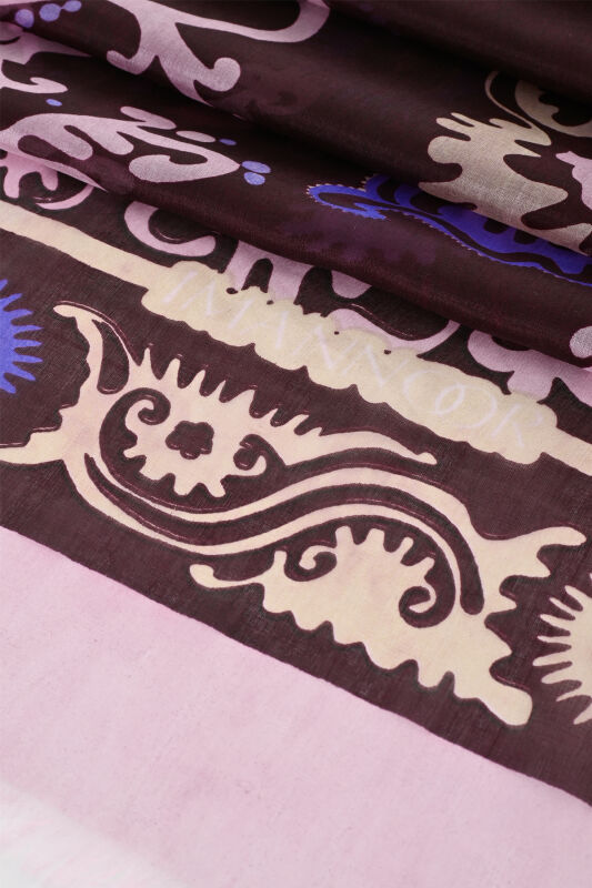 Hayat Burgundy Silk Voile Shawl - 4