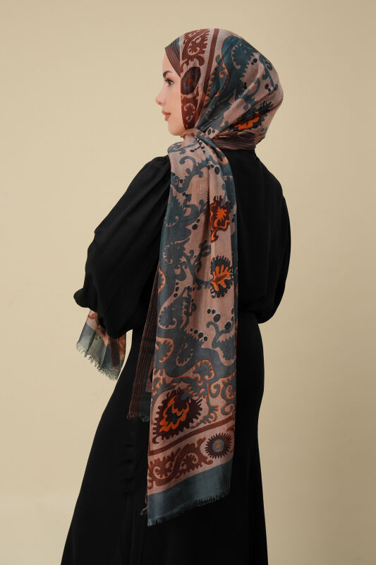 Hayat Karamel İpek Vual Şal 70x200 - 6