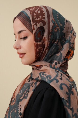 Hayat Karamel İpek Vual Şal 70x200 - 3