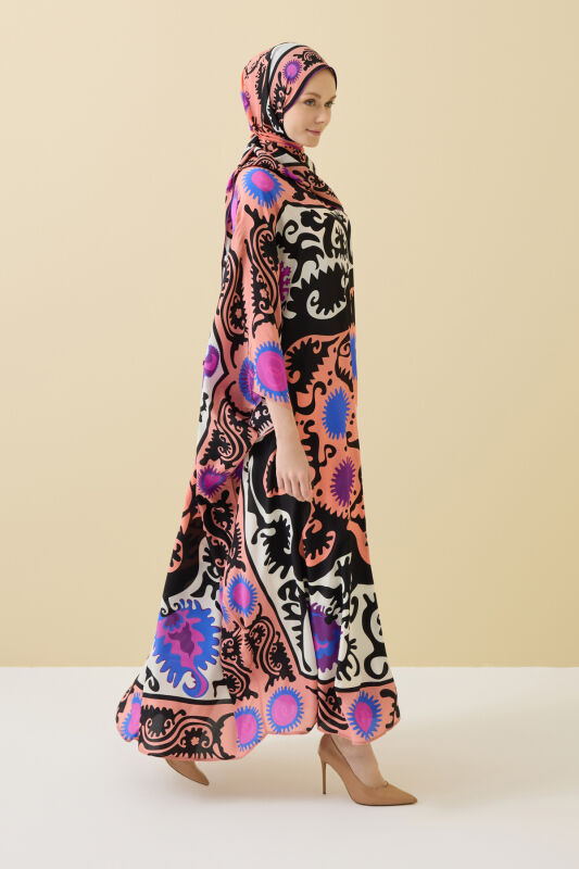 Hayat Pembe İpek Kaftan - 5