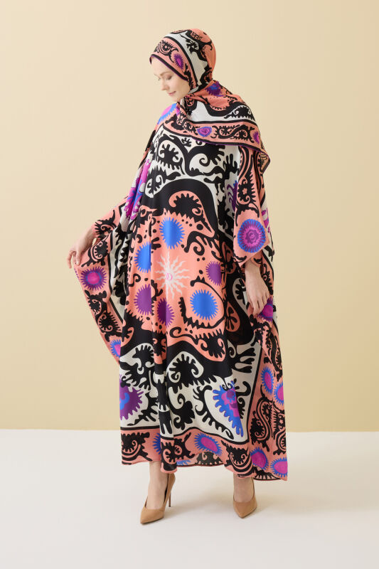 Hayat Pembe İpek Kaftan - 1