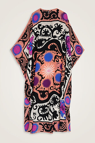 Hayat Pembe İpek Kaftan - Imannoor (2)