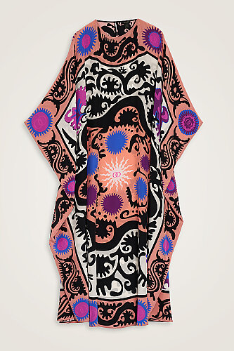 Hayat Pembe İpek Kaftan - Imannoor (4)