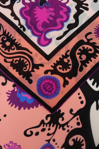Hayat Pembe Krep İpek Kaftan Şal 70x210 - 4