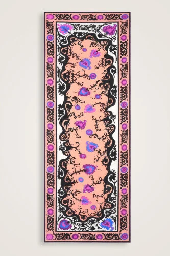 Hayat Pembe Krep İpek Kaftan Şal 70x210 - 2