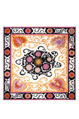 Hayat Pink-Salmon Double-Sided Twill Silk Scarf - 2