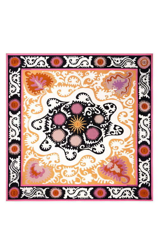 Hayat Pink-Salmon Double-Sided Twill Silk Scarf - 2