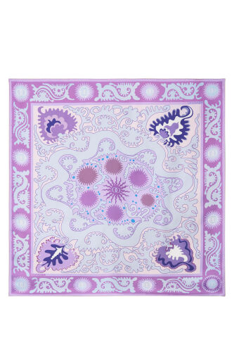 Hayat Pink-Turquoise Double-Sided Twill Silk Scarf 