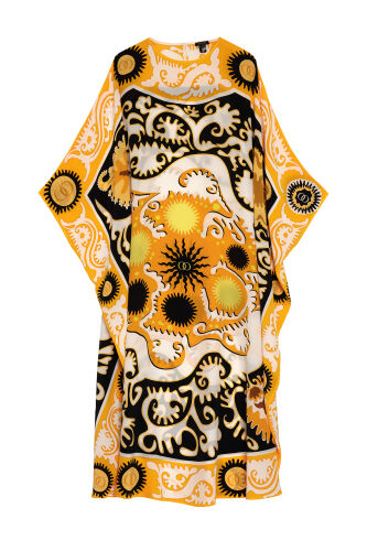 Hayat Sarı İpek Kaftan - 2