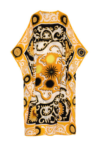 Hayat Sarı İpek Kaftan - 4