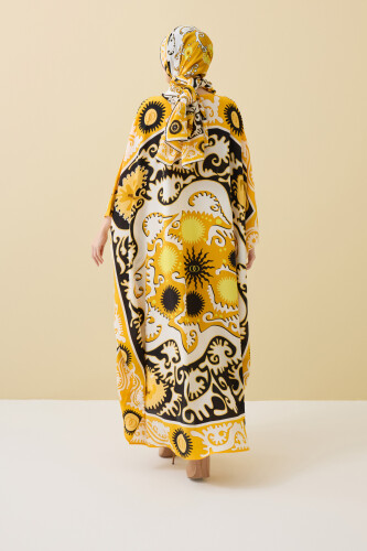 Hayat Sarı İpek Kaftan - 6