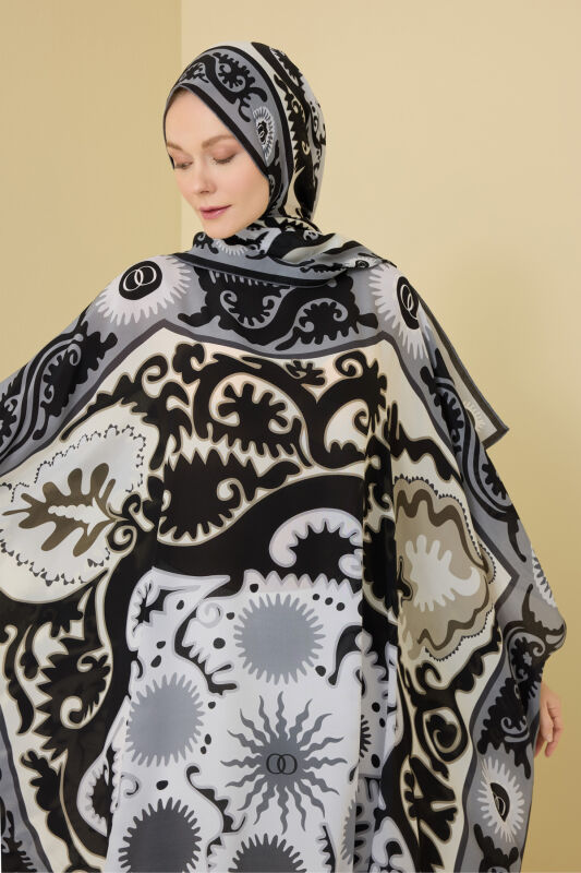 Hayat Siyah İpek Kaftan - 3