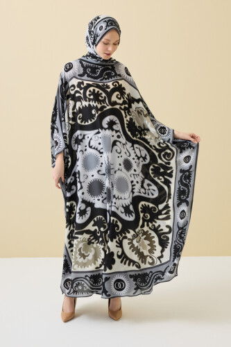 Hayat Siyah İpek Kaftan - 5