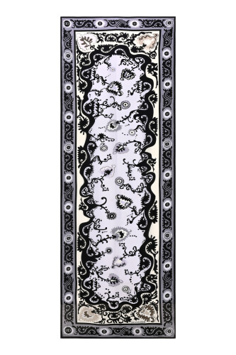 Hayat Siyah Krep İpek Kaftan Şal 70x210 - 2