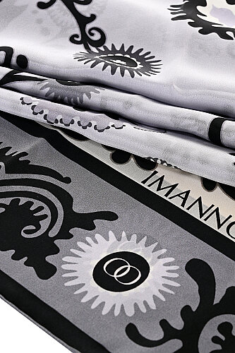 Hayat Siyah Krep İpek Kaftan Şal 70x210 - Imannoor (4)