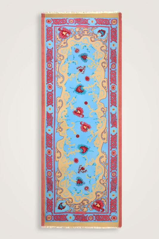 Hayat Turkuaz İpek Vual Şal 70x200 - 2