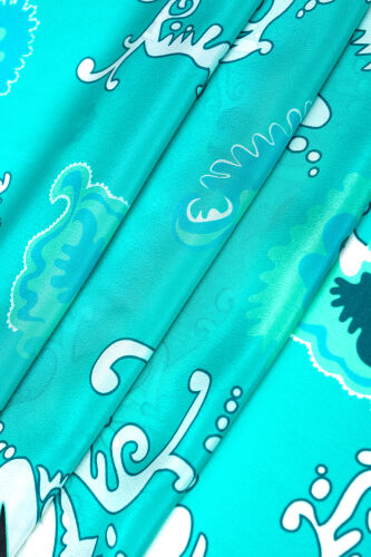 Hayat Turkuaz Krep İpek Kaftan Şal 70x210 - 6